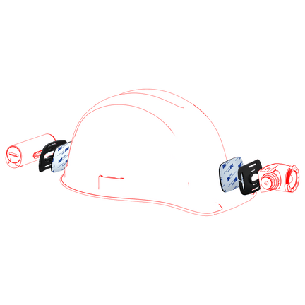 Kit de fixation pour casque type H | Support de lampe frontale pour casque